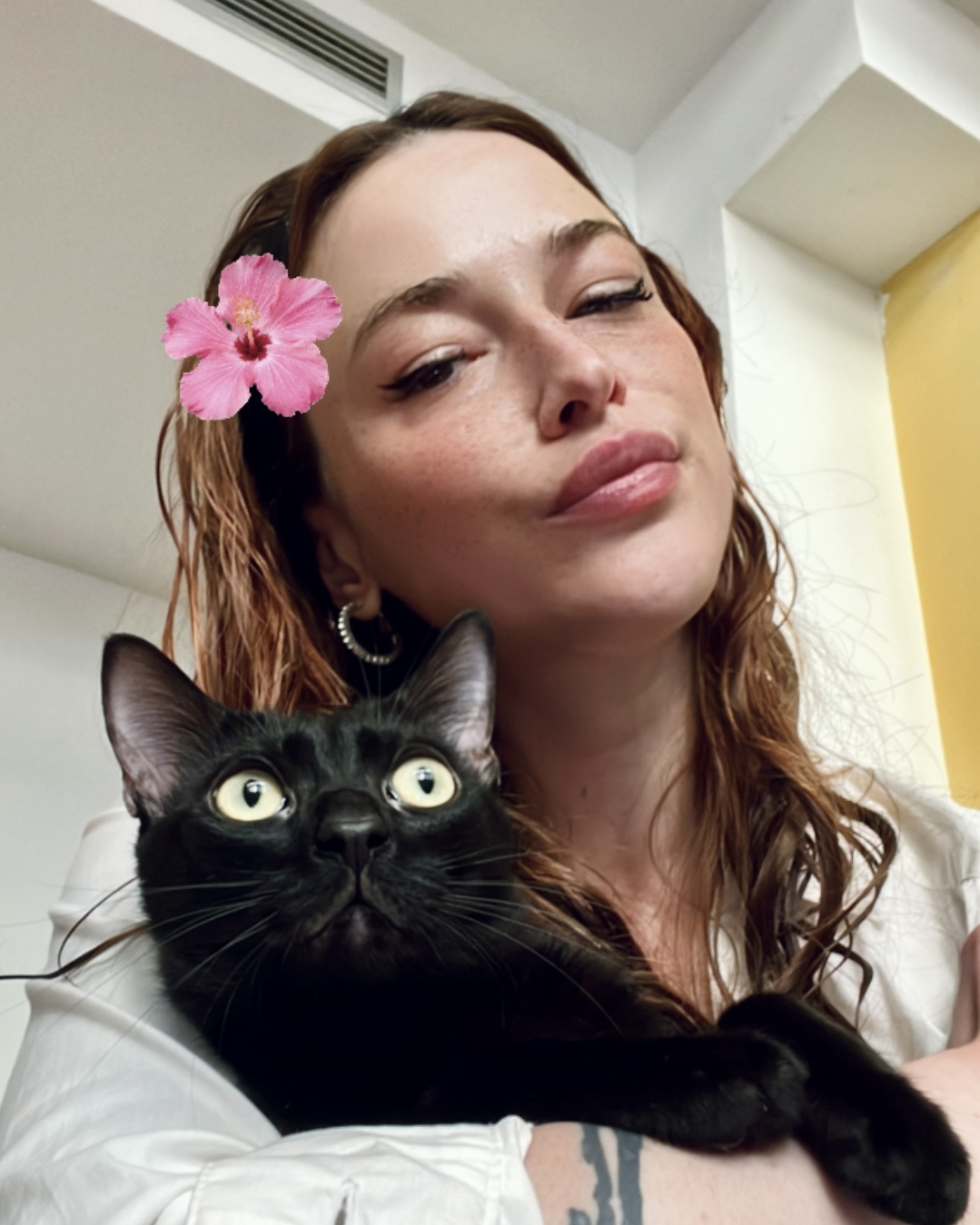 Sophia with cat